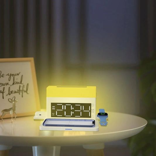 Creative 6-in-1 Multi-function Night Light, Clock, Alarm, Eye Protection
